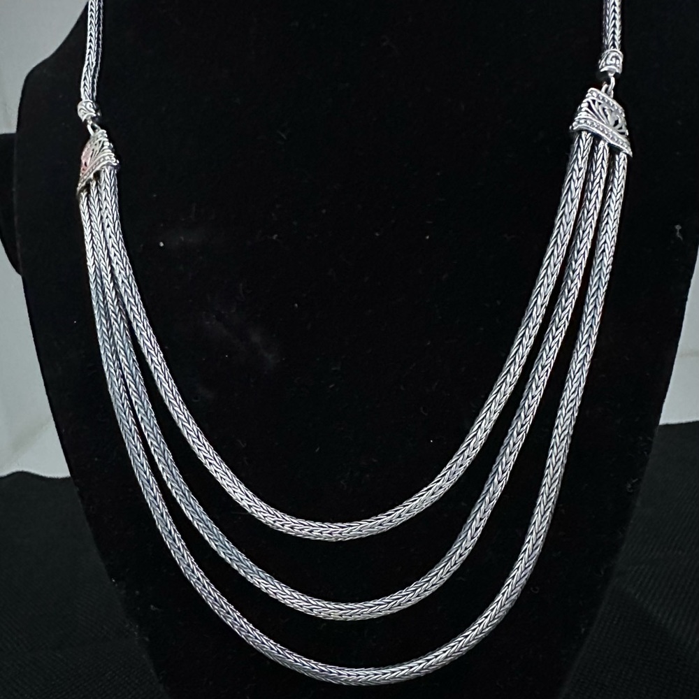 Bali legacy sterling silver multi strand necklace.